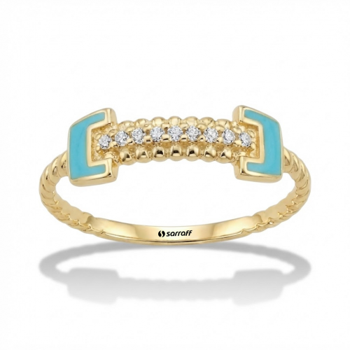 14 Ayar Aqua Marin – İnci Yüzük