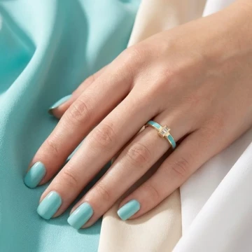 14 Ayar Altın Aqua Marin – Lagün Yüzük