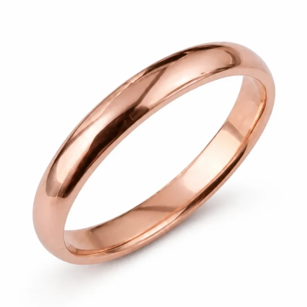 14 Ayar 3mm Rose Altın Bombeli Klasik Alyans 14 Ayar 3mm Rose Altın Bombeli Klasik Alyans