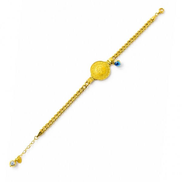 14 Ayar Altın Çeyrekli Tasarım Bileklik