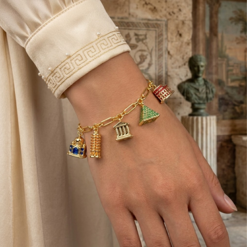 14 Ayar Altın Tarihi Figürlü Charm Bileklik