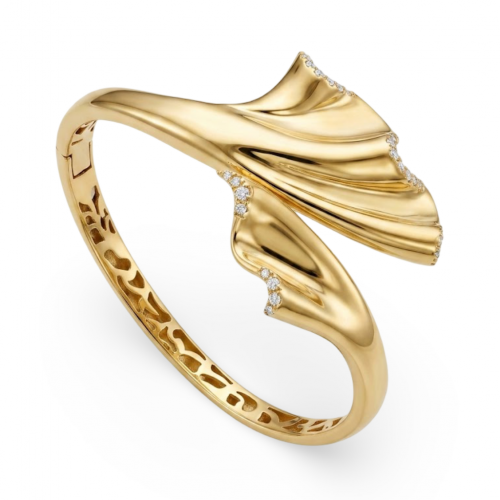 14 Ayar Altın İnci Kabuğu Motifli Tasarım Bileklik - Set 2