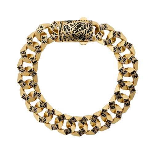 14 Ayar Altın Yaprak Motifli Gurmet Tasarım Bileklik