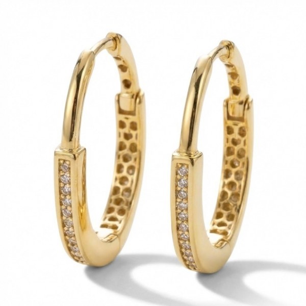 14 Ayar Altın Taşlı Küpe