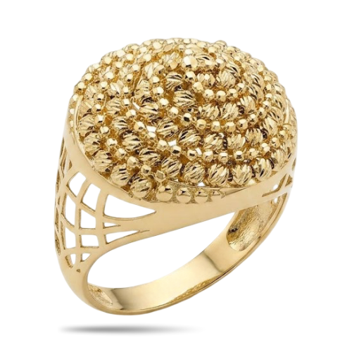 14 Ayar Altın İtalyan Kubbe Motifli Tasarım Yüzük