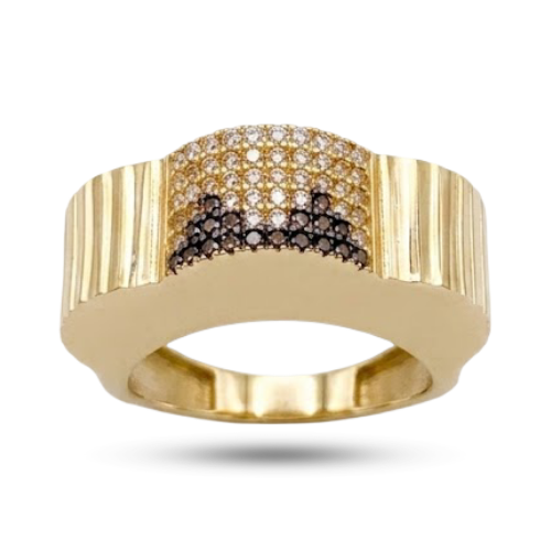 14 Ayar Altın İtalyan Kraliyet Işıltısı Tasarım Yüzük - Set 3