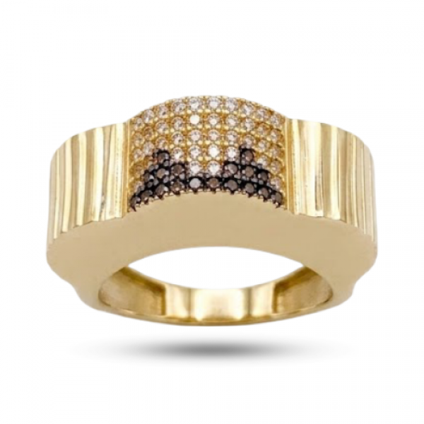 14 Ayar Altın İtalyan Kraliyet Işıltısı Tasarım Yüzük - Set 3