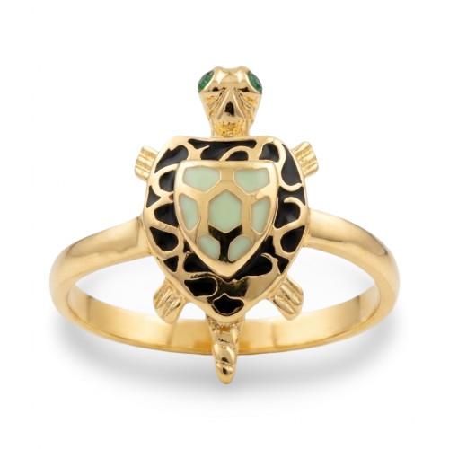 14 Ayar Altın Caretta Careta Tasarım Yüzük - Set 1