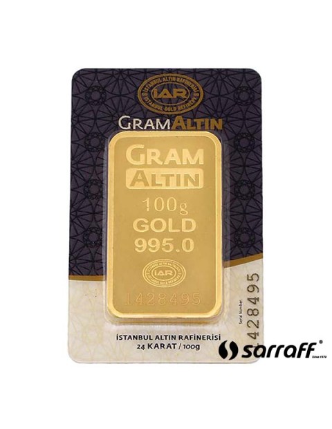 24 Ayar 100 GR Külçe Altın
