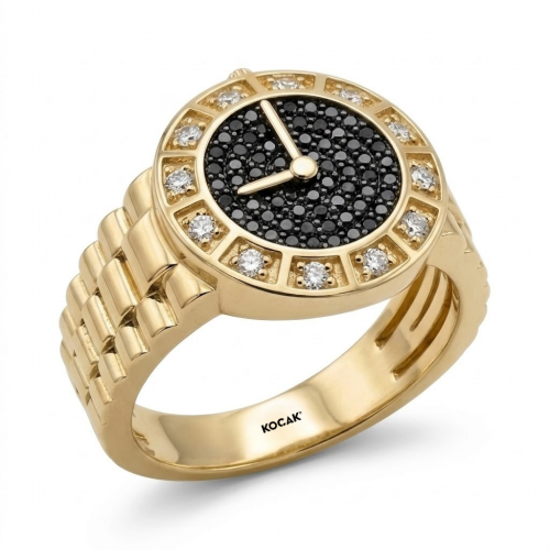 0,55 Karat Pırlanta Saat Tasarım Erkek Yüzük