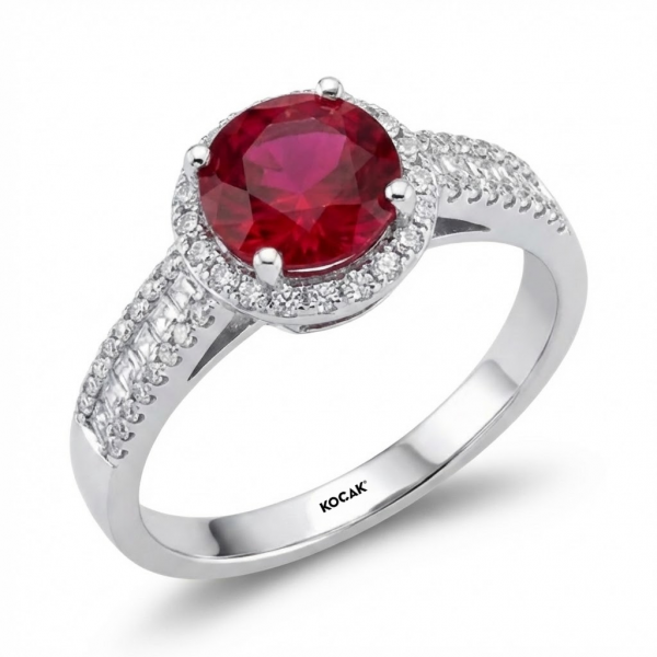 0,59 Karat Pırlanta Yakut Taşlı Yüzük