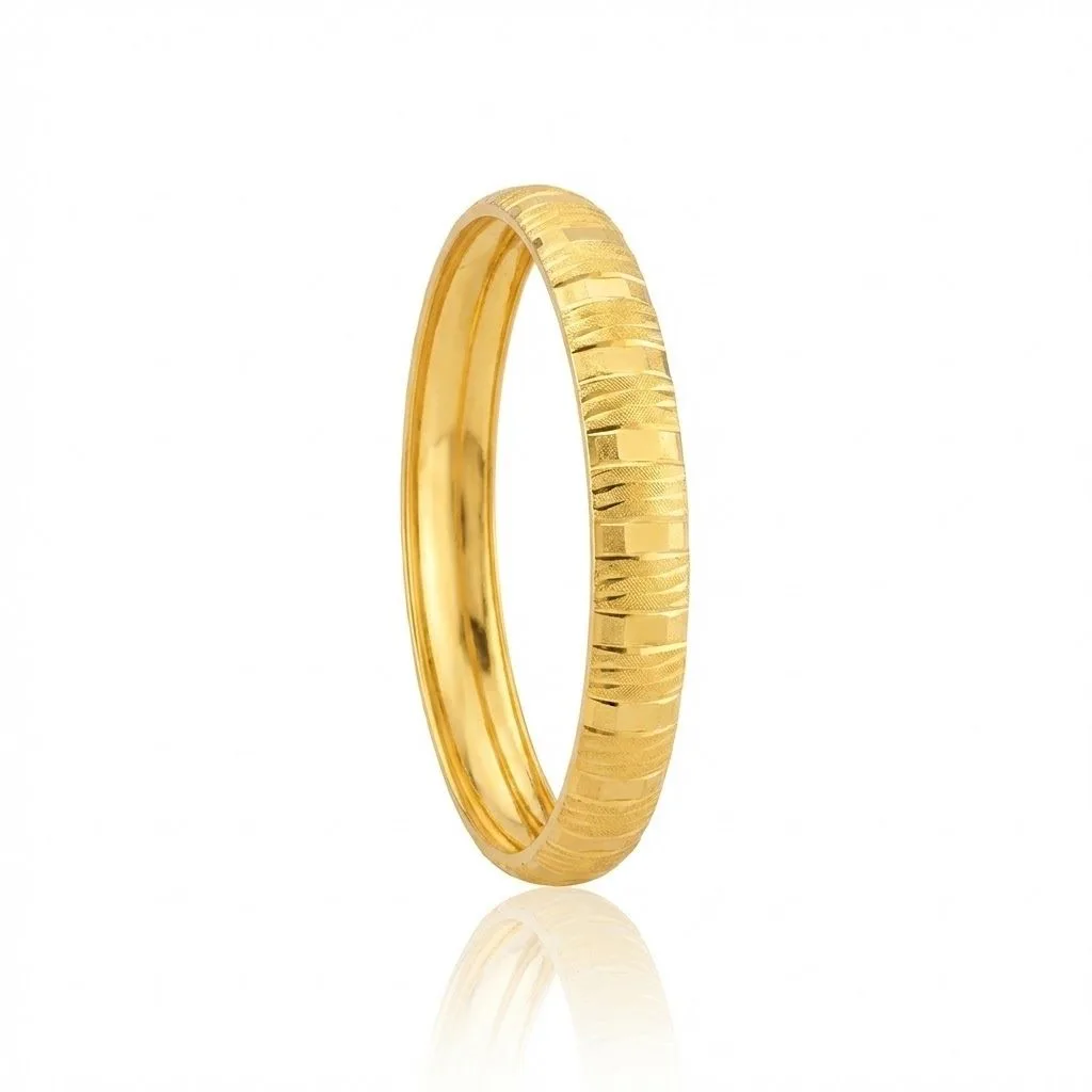 22 Ayar Altın Desenli Şarnel Bilezik
