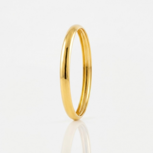 22 Ayar Altın Desensiz Klasik Şarnel Bilezik